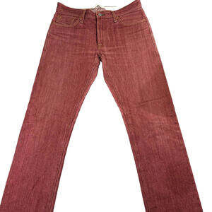 Civilianaire Jeans Mens 31 Red Flaco Japanese Selvedge Denim Made In USA Pants